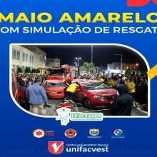 Unifacvest promove Ação do Maio Amarelo com simulação de resgate