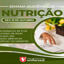 Participe da Semana Acadêmica de Nutrição.