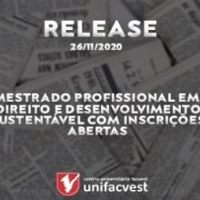 Mestrado Profissional em Direito e Desenvolvimento Sustentável com inscrições abertas