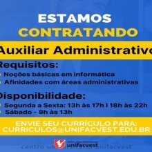 Estamos contratando auxiliar administrativo 