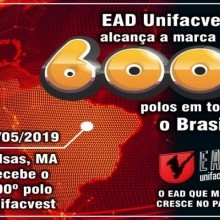 EAD UNIFACVEST ALCANÇA A MARCA DE 600 POLOS NO BRASIL