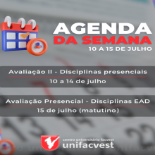 Confira a Agenda da Semana dos Cursos Presenciais