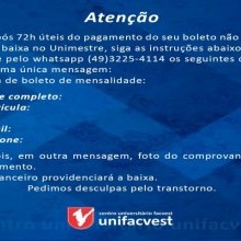 NOTA SOBRE BOLETOS PAGOS E EM ABERTO NO UNIMESTRE