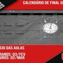 CALENDÁRIO DE FINAL DE ANO E DE 2020