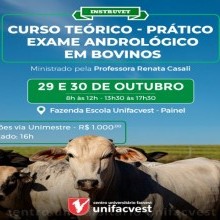 Participe do Curso Teórico-prático de Exame Andrológico em Bovinos