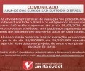 COMUNICADO AOS ALUNOS DO EAD EM TODO O BRASIL