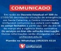 COMUNICADO: UNIFACVEST FECHADA