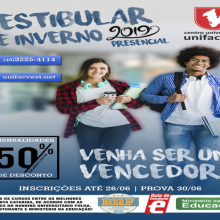 VESTIBULAR DE INVERNO 2019 - PRESENCIAL - VENHA SER UM VENCEDOR! Inscrições até 26 de junho