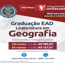 Licenciatura em Geografia EAD é na Unifacvest!