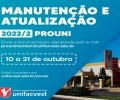 MANUTENÇÃO E ATUALIZAÇÃO | PROUNI - 2022/2