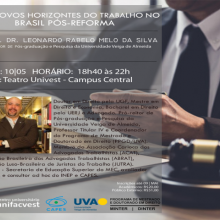 UNIFACVEST E UVA APRESENTAM: Os novos horizontes do trabalho no Brasil pós-reforma | dia 10 de maio