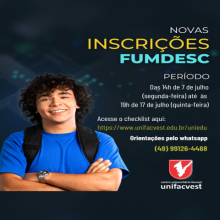 Inscrições para novas Bolsas FUMDESC