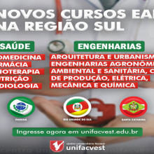 REGIÃO SUL | Novos cursos EAD nas áreas da Saúde e das engenharias com desconto por pontualidade