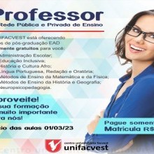 Atenção Professores de Rede Pública e Privada de Ensino