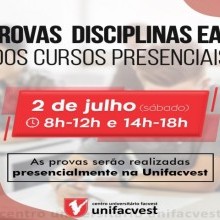 Provas das disciplinas EAD do cursos presenciais