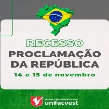 Recesso | 14 e 15 de novembro