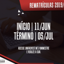 ATENÇÃO | REMATRÍCULAS PARA CURSOS PRESENCIAIS INICIAM NO DIA 11 DE JUNHO