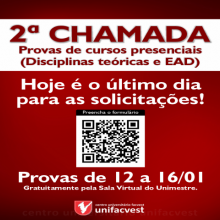  Segunda Chamada de Provas dos Cursos Presenciais 