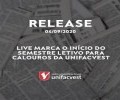 Calouros da Unifacvest são recepcionados durante live