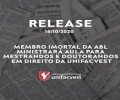 Imortal da ABL ministrará aula para doutorandos em Direito da Unifacvest/UVA