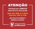 ATENÇÃO | Unimestre ficará inativo das 21h de quinta até às 12h de sexta-feira